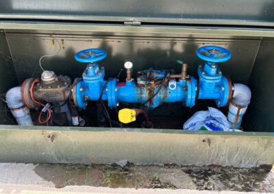 A 4” Back Flow Preventer that had been leaking. We installed a new Check Valve kit.