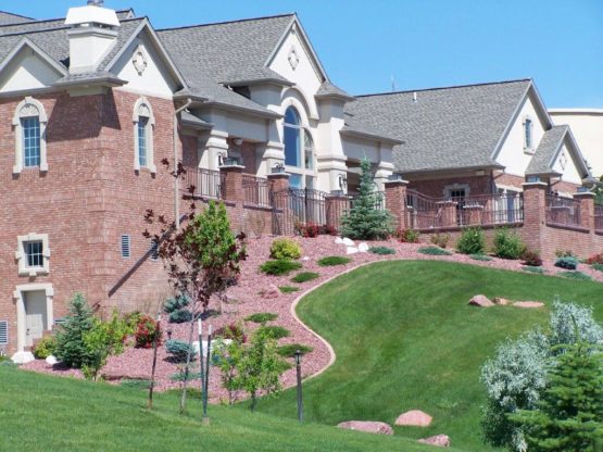 Rapid City Landscaping- Large Landscape Project with Boulders, Trees and Bushes