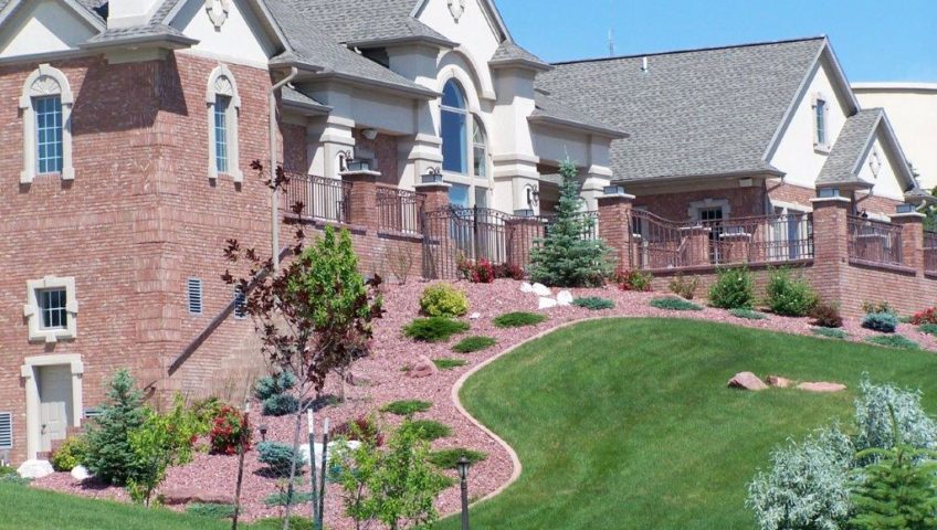 Rapid City Landscaping- Large Landscape Project with Boulders, Trees and Bushes