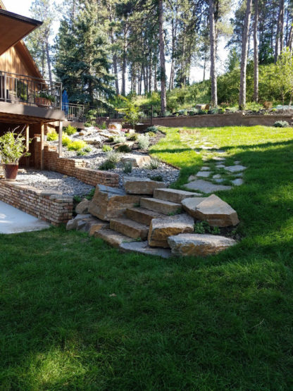 Residential Landscaping-New Landscaping, Rock, Steps and Pathway