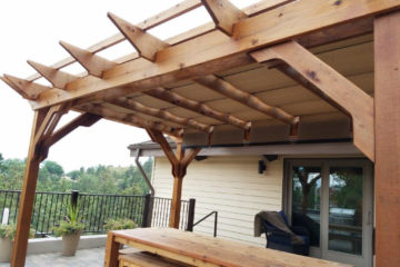 Paver Patio and Pergola with Shade Tree Sun Shades - Forest Court
