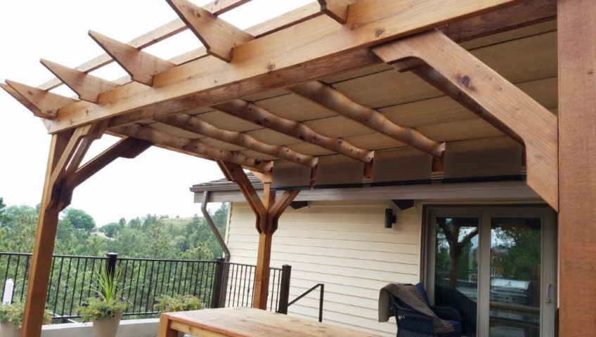 Paver Patio and Pergola with Shade Tree Sun Shades - Forest Court