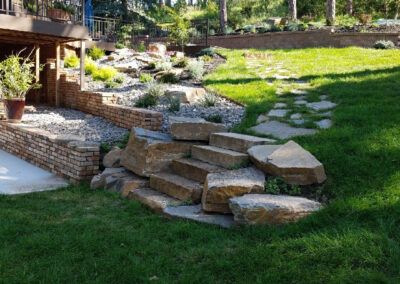 New Landscaping, Rock and Plants, Sprinkler and Drip System