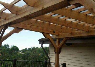 Paver Patio and Pergola with Shade Tree Sun Shades