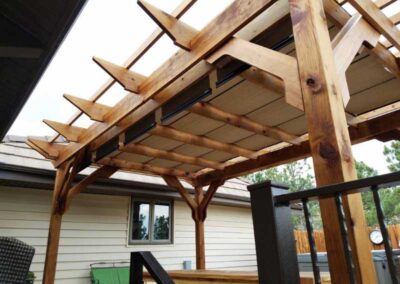 Paver Patio and Pergola with Shade Tree Sun Shades