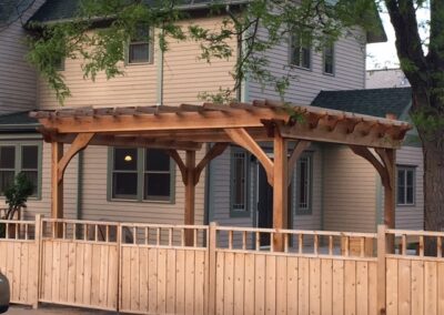 Beautiful Stone Patio, Bench and Pergola Pergola, Lawn Sprinklers, Drip System